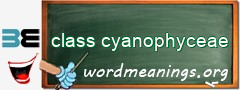 WordMeaning blackboard for class cyanophyceae